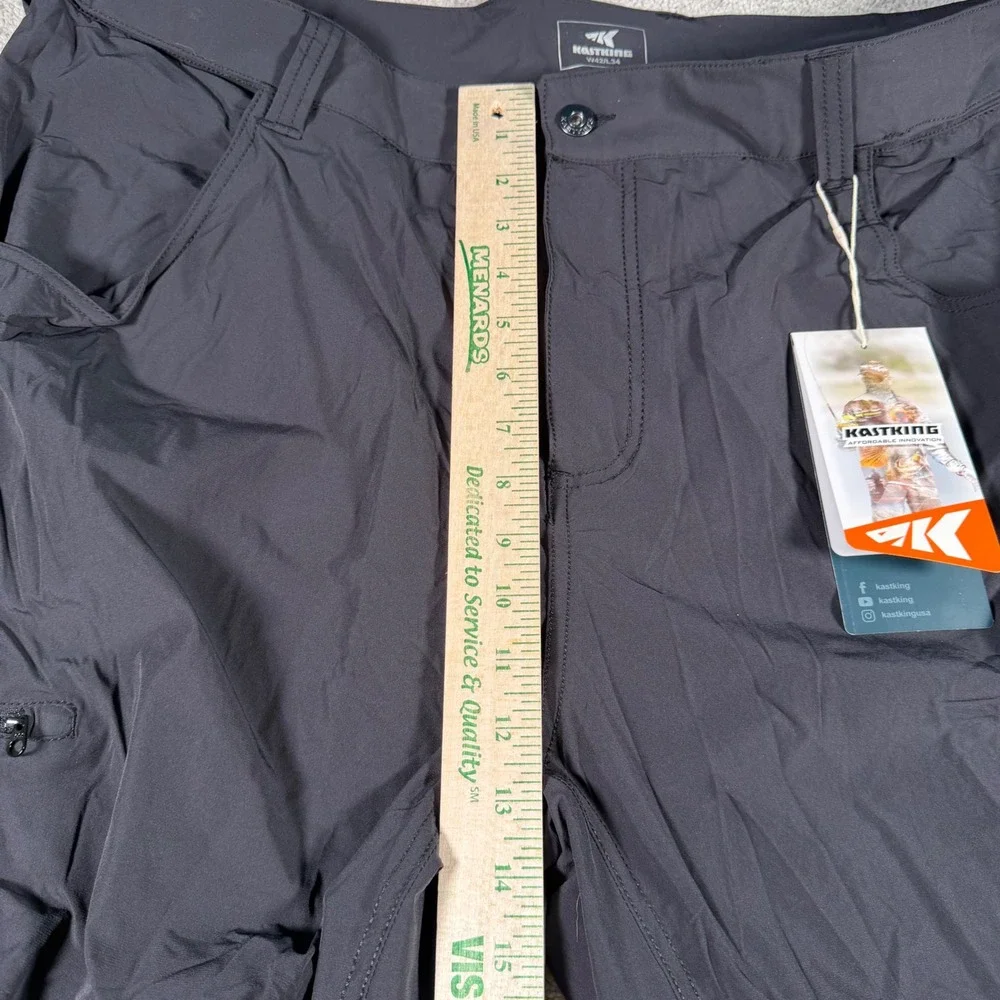 KastKing Cargo Pants Mens 42x34 Black Outdoor Fishing Performance UPF 50 NEW